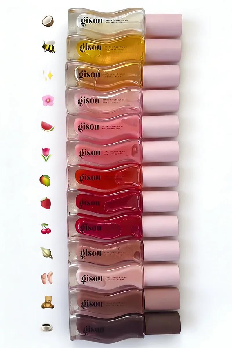 Gisou New Colors Full Range Of Long-lasting Moisturizing Raspberry Swirl Lip Oils Lip Gloss Care Lip Plumping Exfoliating Gloss