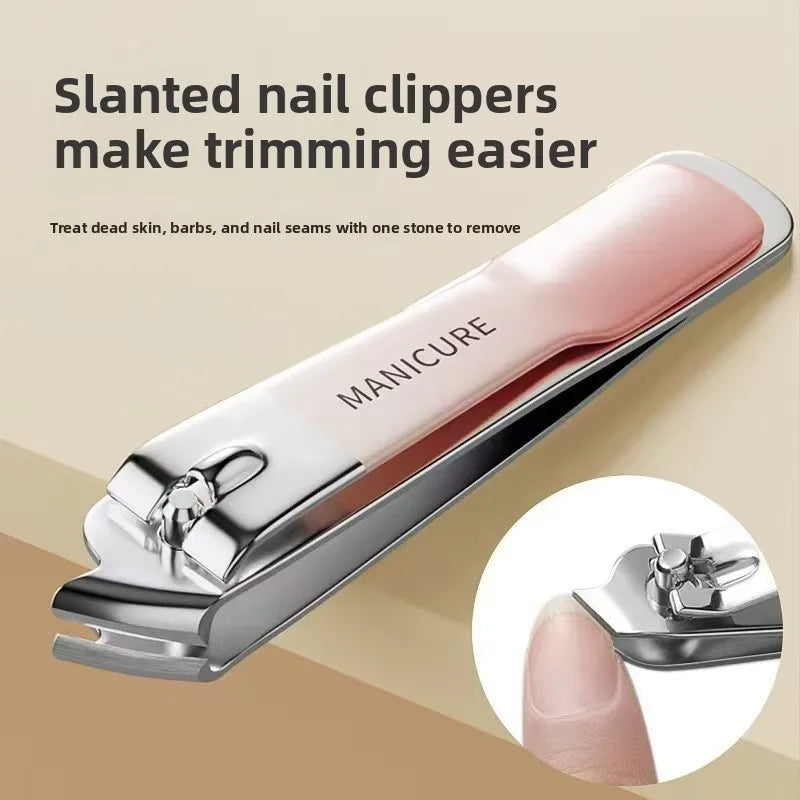 New Nail Clippers  with Rotating Leather Bag Professional Trimmer Pedicure Care Tools Manicure Set Home Care Gift