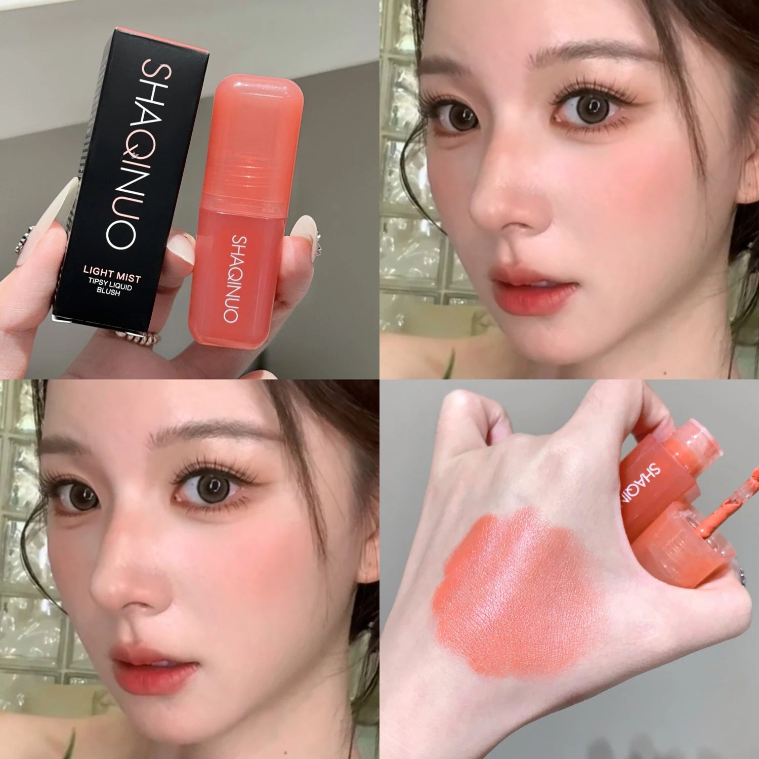 Monochrome Liquid Blusher Waterproof Moisturizing Highlight Beauty Purple Lip and Cheek Dual-use Matte Natural Rouge Face Makeup