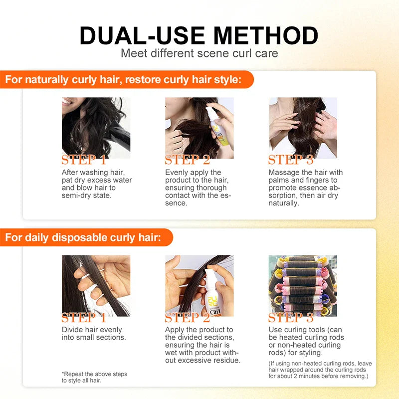 PURC Hair Curling Cream Curl Enhancer Spray Smoothing Bounce Wave Defining Cream for Women Anti-frizz Hair Care Conditioner