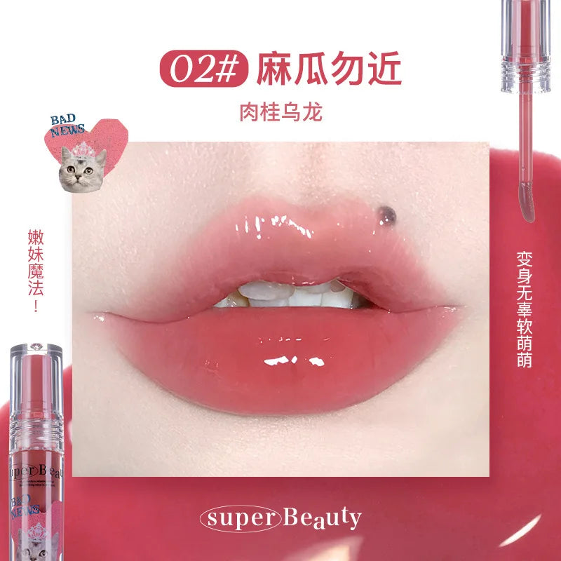 FLORTTE Lip Plumper Gloss Essence Moisturizing Korean Lipstick Lip Oil Lip Glaze Base for dark lips