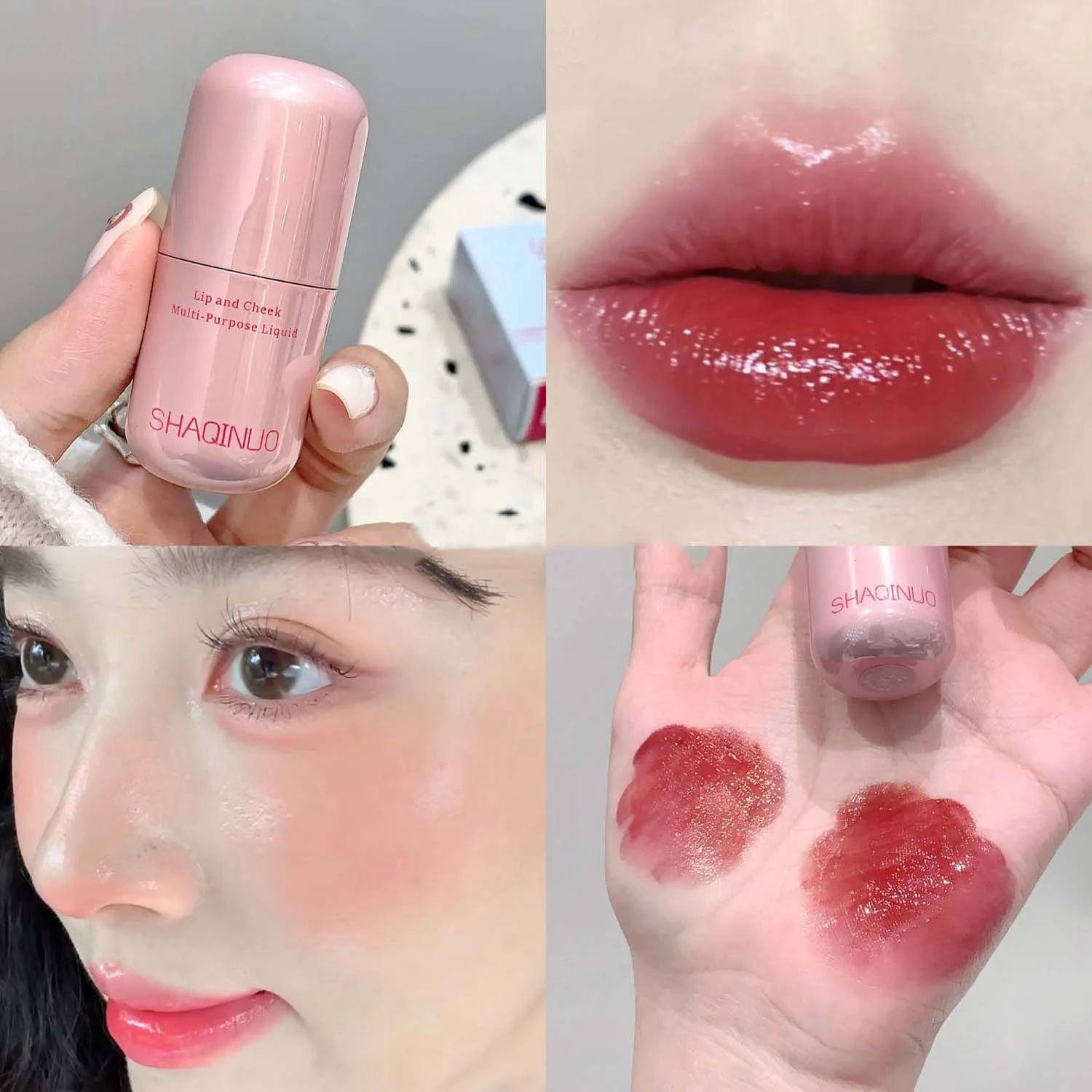 Lasting Waterproof Moisturizing Plump Lip Gloss Mirror Effect Lip Color Water Gloss Ice Clear Peach Pink Lip Glaze Korean Makeup