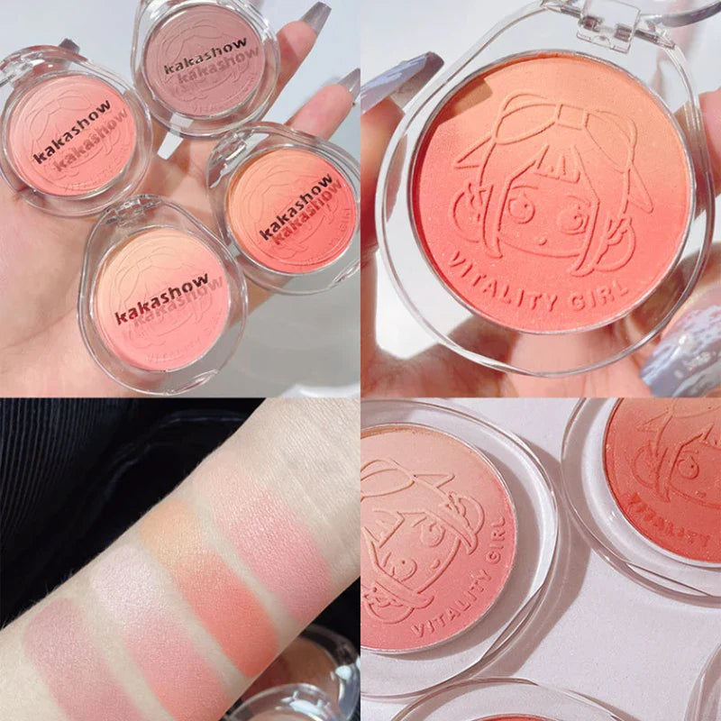 Kakashow Youthful Gradient Blush - Natural Nude Shade,  Easy-to-Blend Formula with Long-lasting Matte Finish,