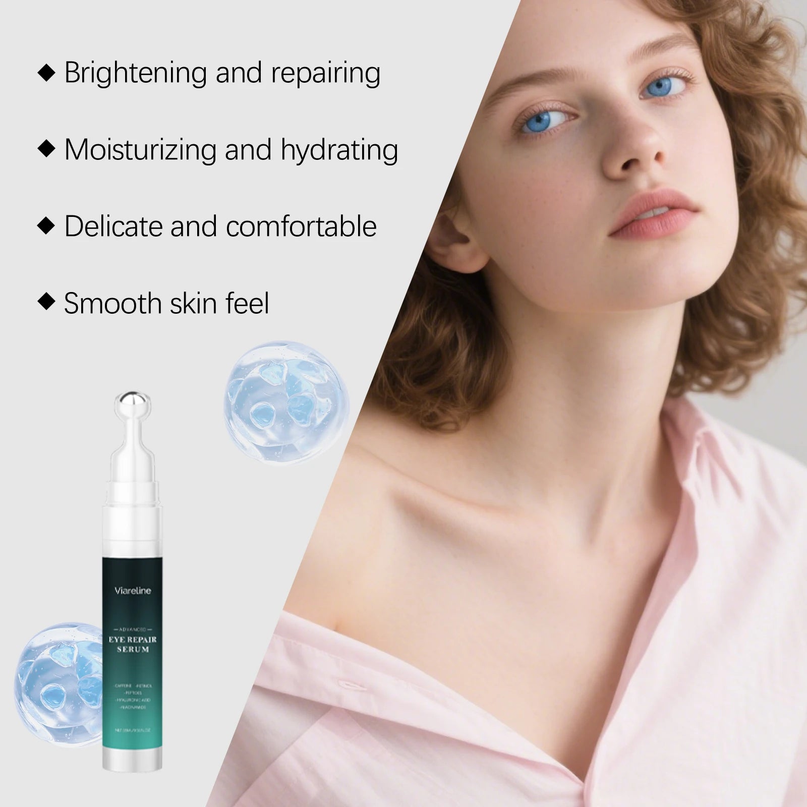 Retinol Eye Serum Massage Roller Eye Bag Removal Fade Fine Line Anti Dark Circle Puffiness Lifting Firm Brighten Eye Skin Care