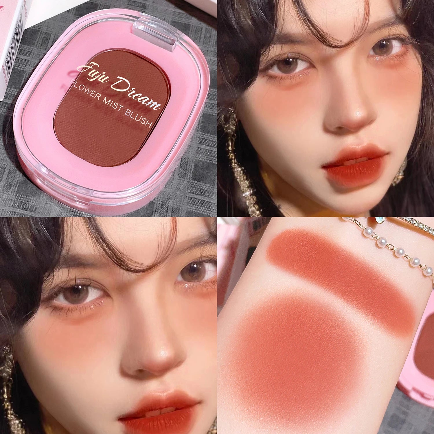 JUJu DREAM Flower Mist Blush Disc Monochrome Matte Powder Fine Flash Monochrome Blush Disc