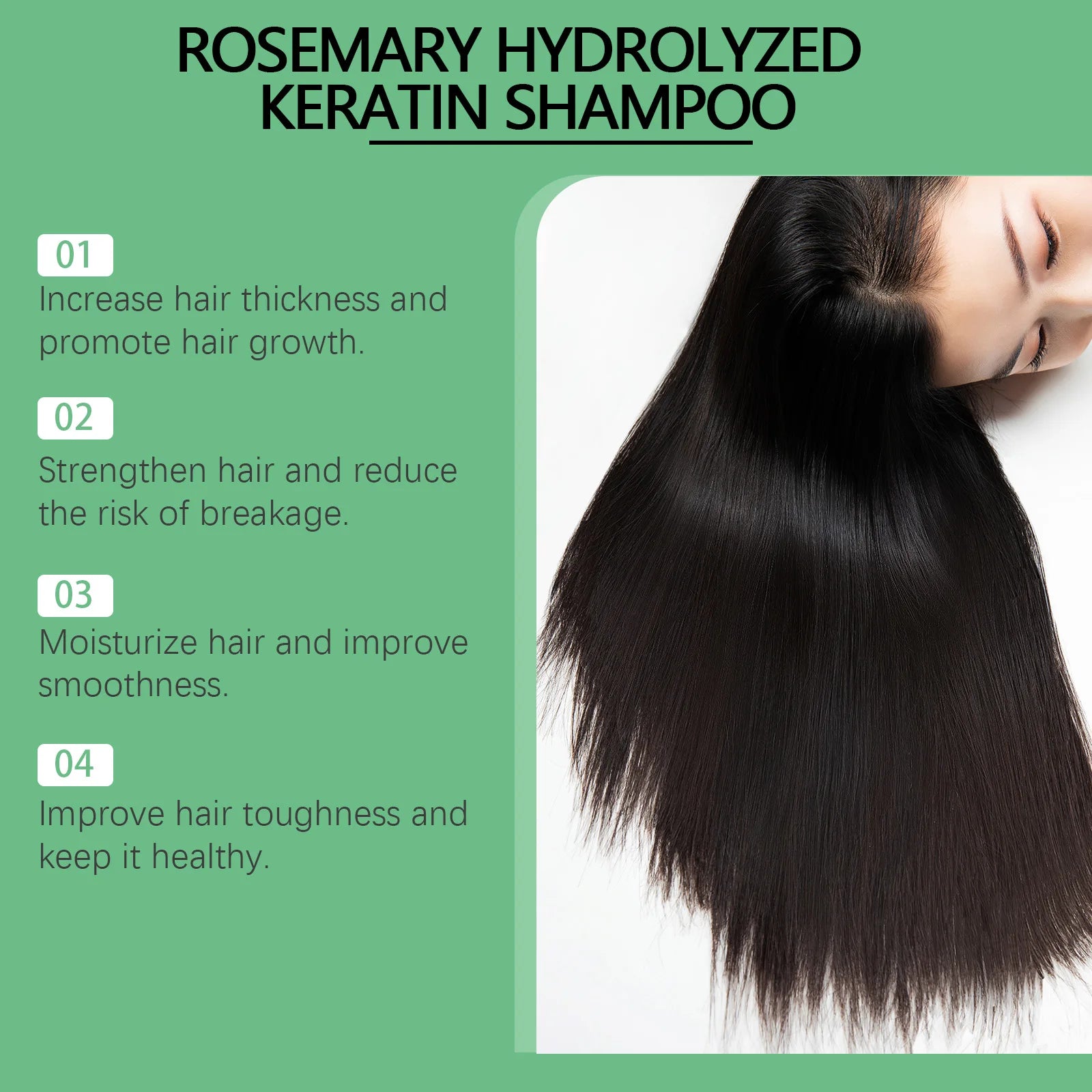 Hoegoa Rosemary Hair Shampoo Volumizing and Thickening Strengthening and Oil Control Nourishes and Repairs Hair Oil Adds Volume
