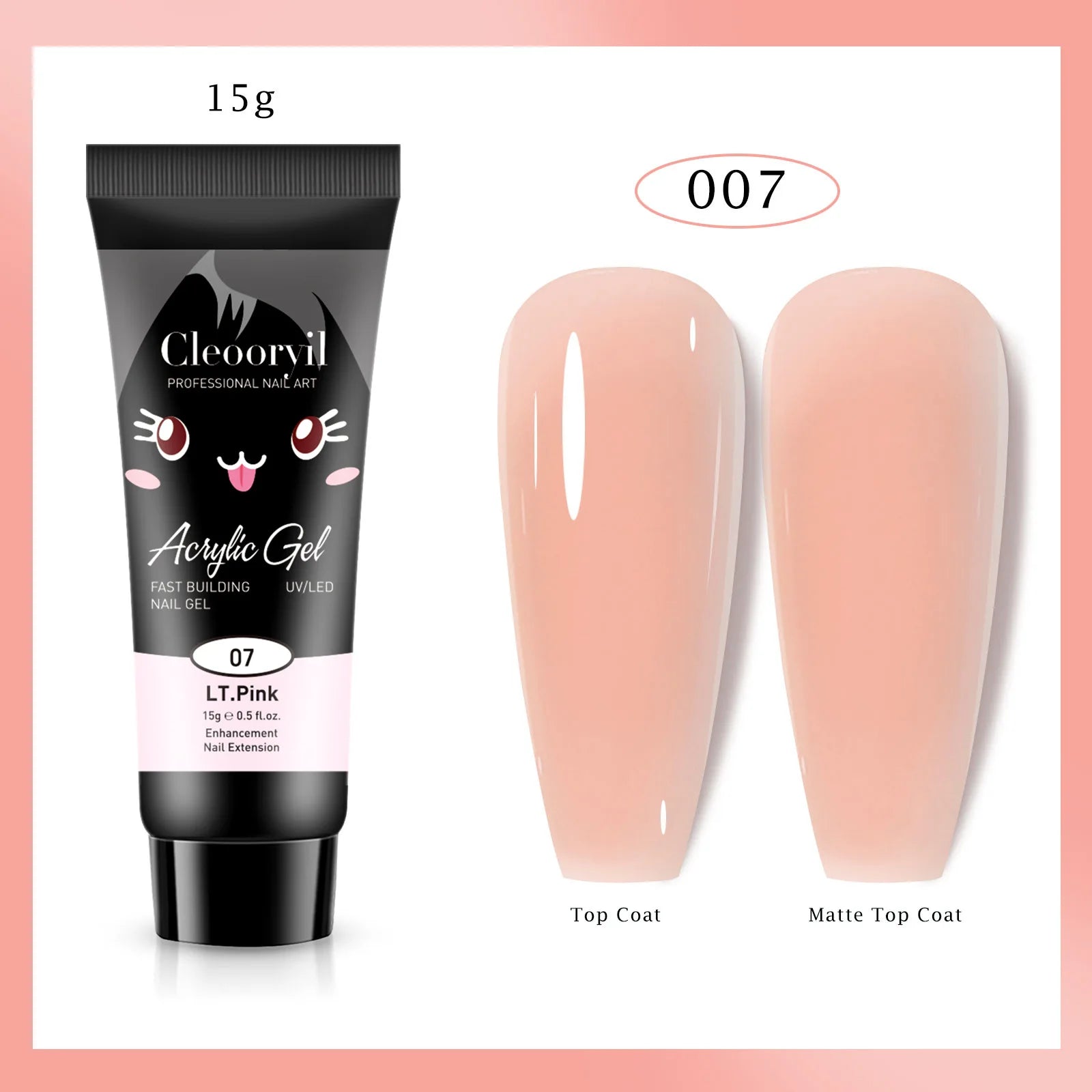 15ml Solid Extension Gel Nail Build Poly Nail Acrylic Gel Crystal Naked Color UV LED Polish Gel For Extend Nail Quick Extension