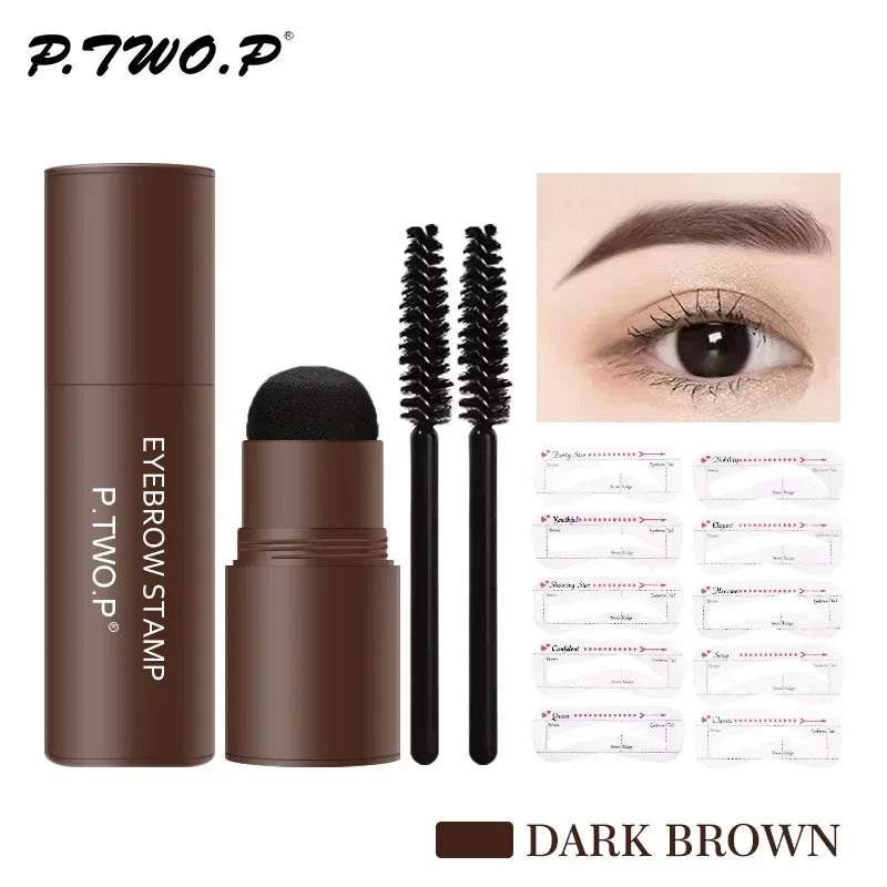 Complete professional Eyebrow Powder Stamp Shaping Kit makeup brushes eyebrow paint eyebrow pencil Eye Brows Stencil
