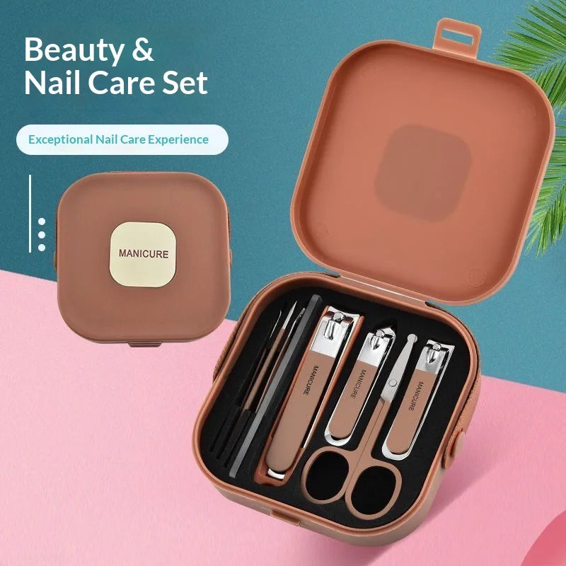 Upgraded Anti-Splash Nail Clipper Set 8-Piece - Stainless Steel Manicure Kit with Portable Case, Sharp Durable Tools for Men & W
