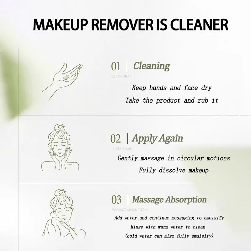 VETES Remover Oil Face and Lip Cleanser 100g Cleansing Balm Moisturizing Skin Makeup Remover Balm Non-tight Refreshing Nongreasy