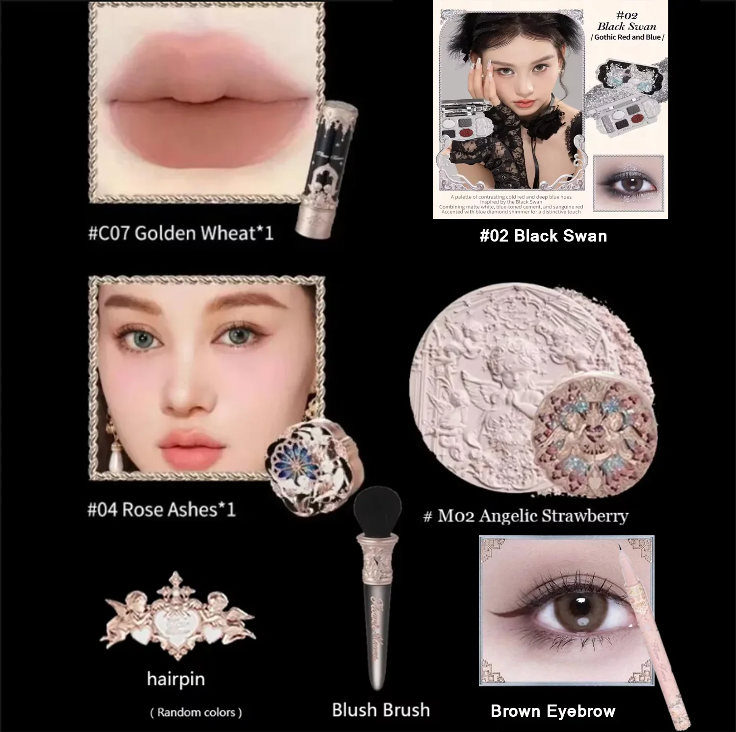 Flower Know Little Angel Collection Makeup Gift Box Eyeshadow Blush Cream Matte Lipstick Highlighter Full Kit All In One