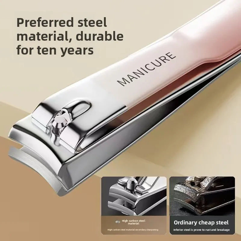 New Nail Clippers  with Rotating Leather Bag Professional Trimmer Pedicure Care Tools Manicure Set Home Care Gift