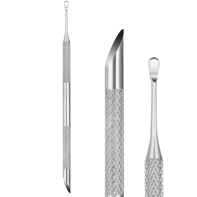 New Double-ended Nail Beveled Head Cuticle Pusher Remover Stainless Steel Cuticle Remover Manicure Sticks Nail Care Cleaner Tool