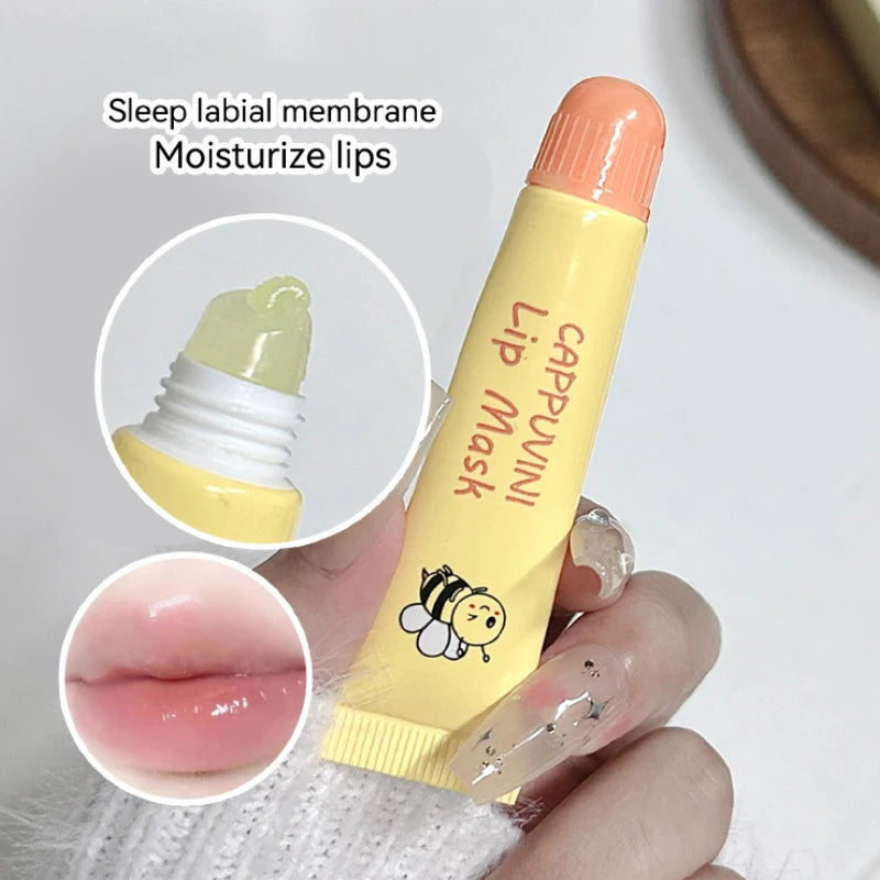 Cappuvini Honey Lip Care Set |   Lip Wrinkle Reduction Softening Dead Skin Exfoliating |   Mild Ingredients Non-Irritating Moisturizing Lip Oil Lip Mask |   For Students