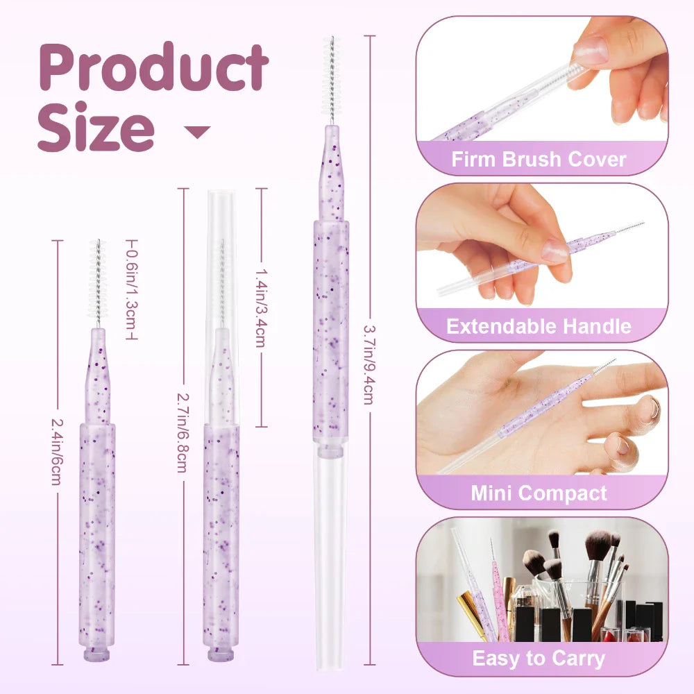 MAYOOC Mini Eyebrow Brush Brow Perm Brush Disposable Brow Lifting Brushes Bendable Micro Eyelash Brush Applicators Tools