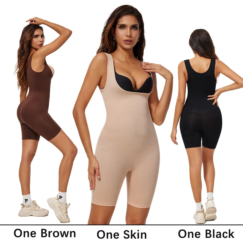 Women Tighten Up Breast Bodysuit Boxer Briefs Underwear Shapewear Butt Lifter New Tummy Control Body Shaper Slimming Bodysuits