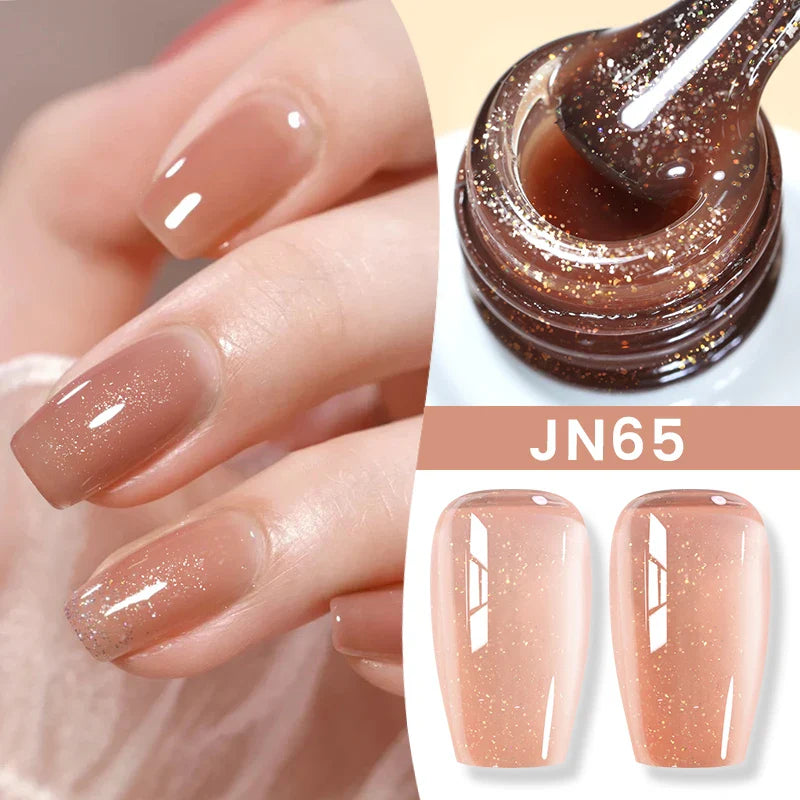 BORN PRETTY 10ml Jelly Nude Gel Nail Polish 50 Colors Semi Transparent Nail Art Nail Supplies Soak off UV LED Nails Gel Varnish