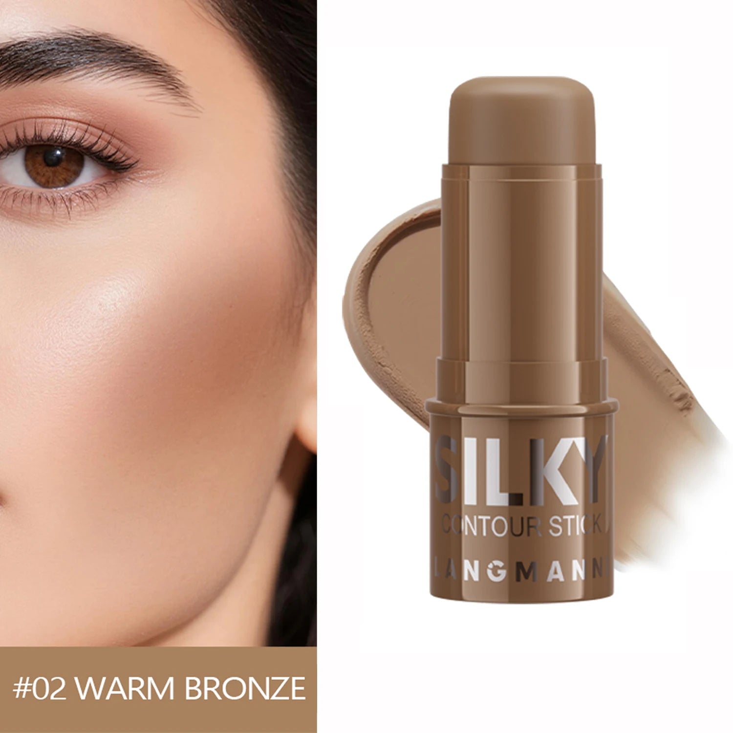 LANGMANNI Tri-Color Multi-Functional Face Brightening Contour Stick Contour & Brightening Skin-Perfecting Stick