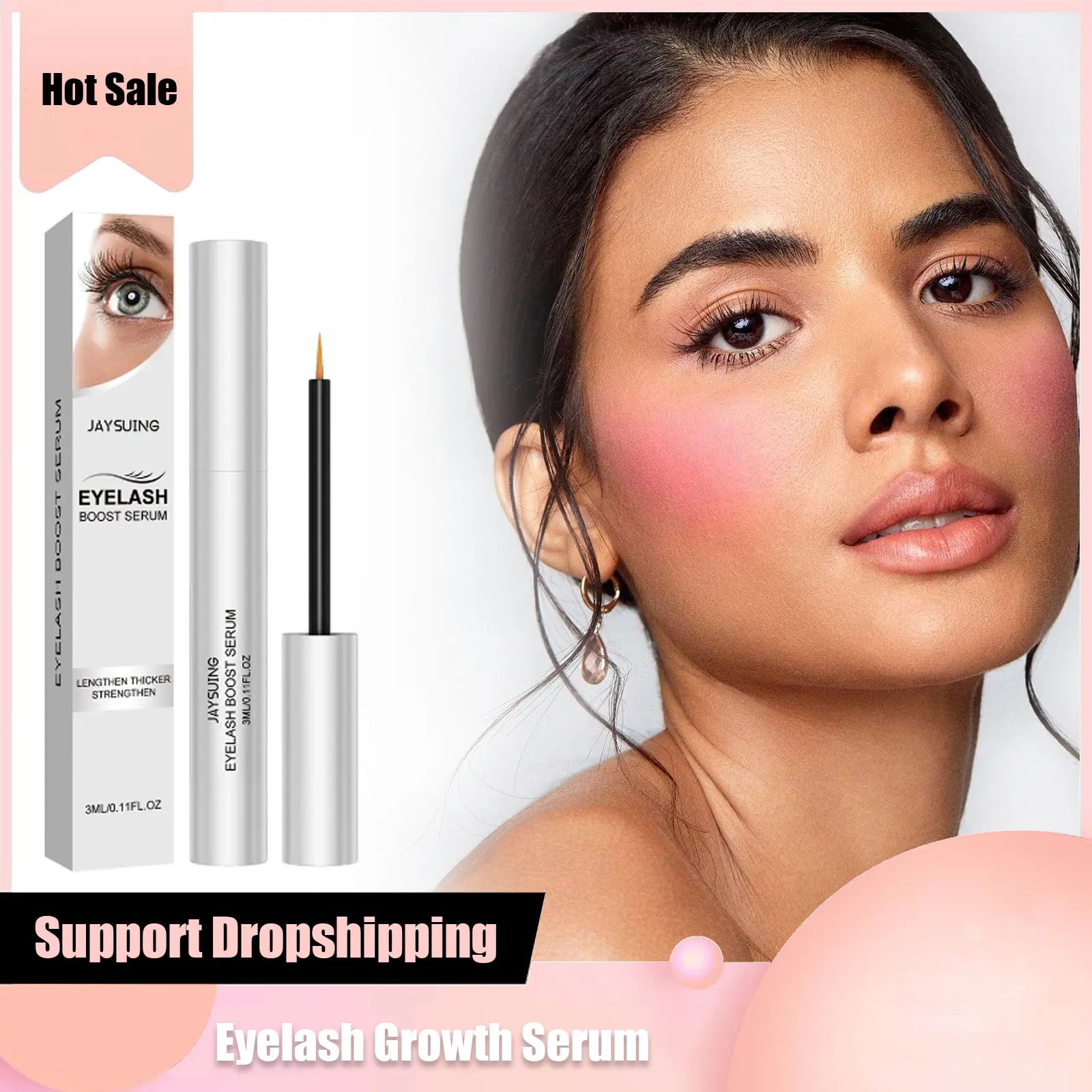 Eyelash Growth Serum Natural Curl Lengthening Lashes Lifting Liquid Volume Longer Thicker Fuller Nourishing Eyelashes Enhancer