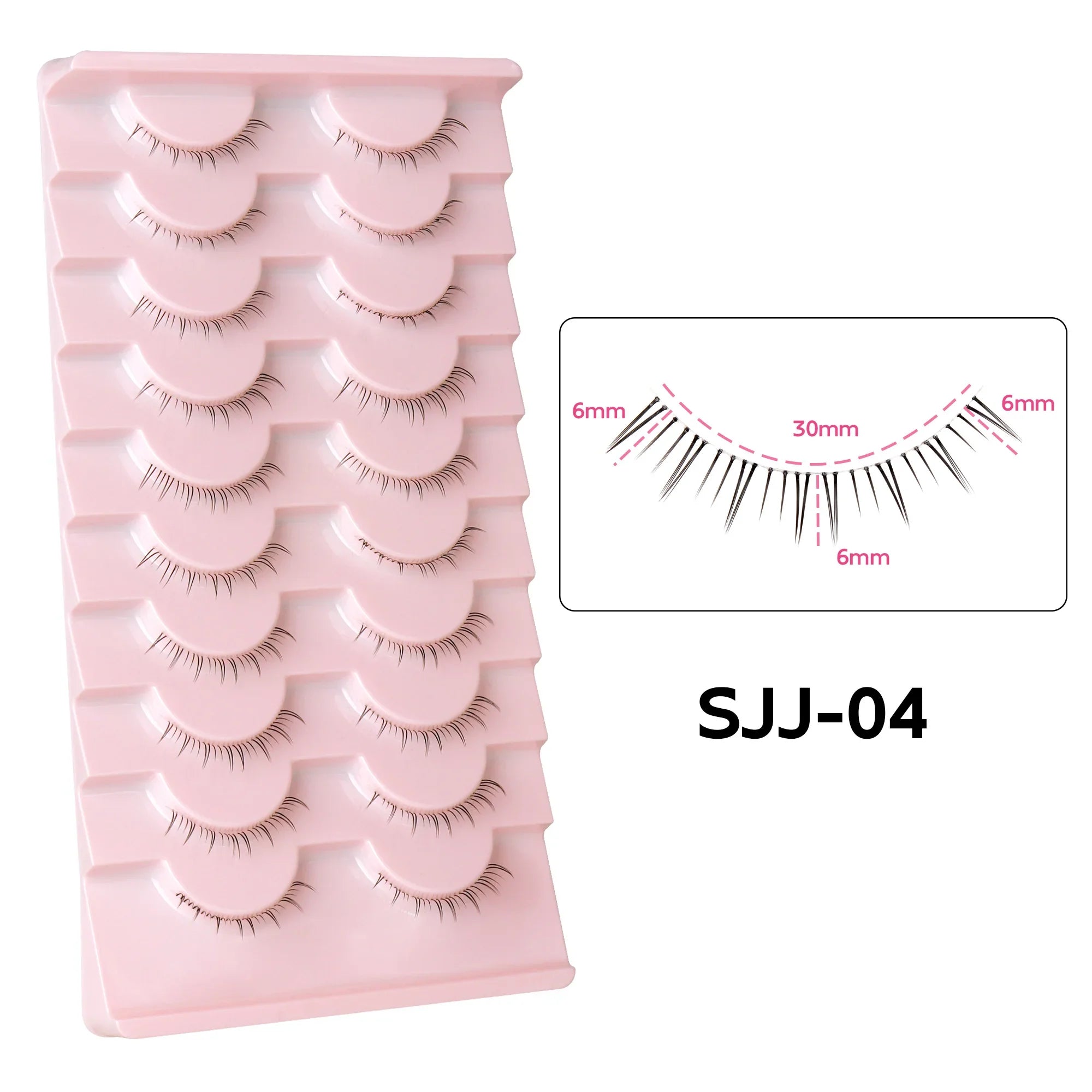10Pairs Bottom Eyelashes Manga Lower Lashes Clear Band Wispy Small Flame Under Eye Lashes Korean Makeup Cosplay Tools