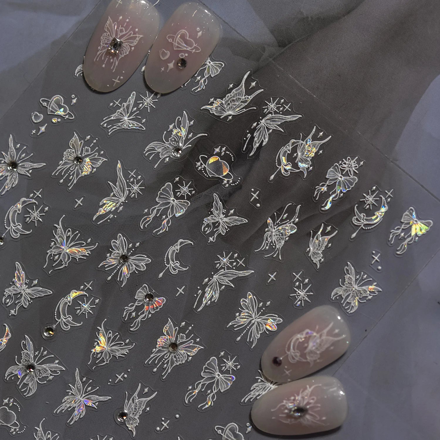 1pcs Dream Flower Window Shell Light Nail Art Stickers Japanese Flower Self Adhesive Stickers Press On Nails Decoration Decals