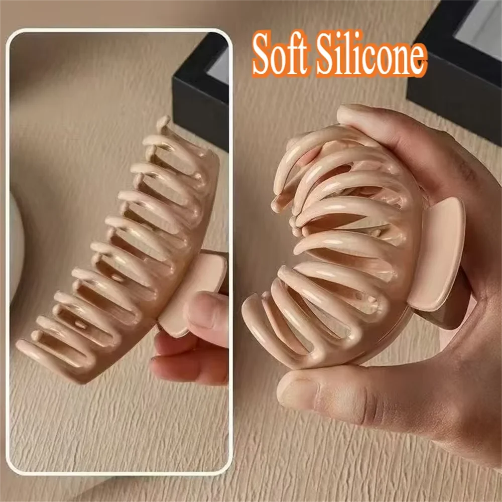 New Silicone Material Hair Claw Clip Crab Barrette Girls Ponytail Hair Claws Bath Clip Fashion Hair Accessories Headwear