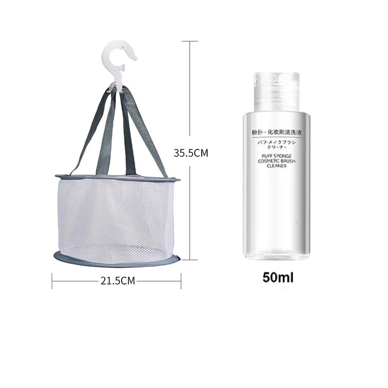 Makeup Brushes Sponge Blender Puff Cleaner Make Up Tools Washing Cleaning Liquid Bowl Air Drying Net Set For Powder Eyeshadow