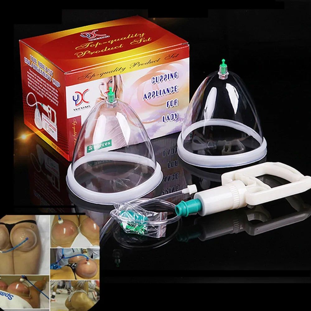 Breast & Buttocks Enlargement Massager Pump Suction Machine Vacuum Therapy Butt Enhancement Massage Device Cupping Cup Lifting