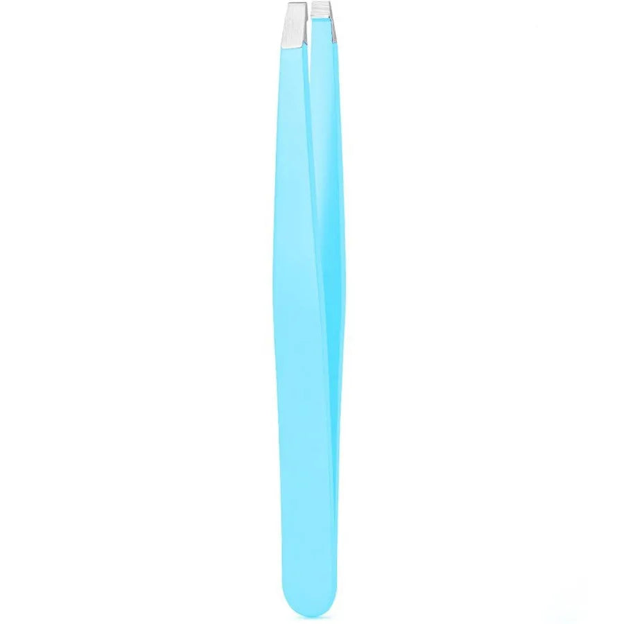 Stainless Steel Black Eyebrow Tweezer with Slant and Flat Point Beauty Tools for Eyelash Tweezer & Ingrown Hair Removal