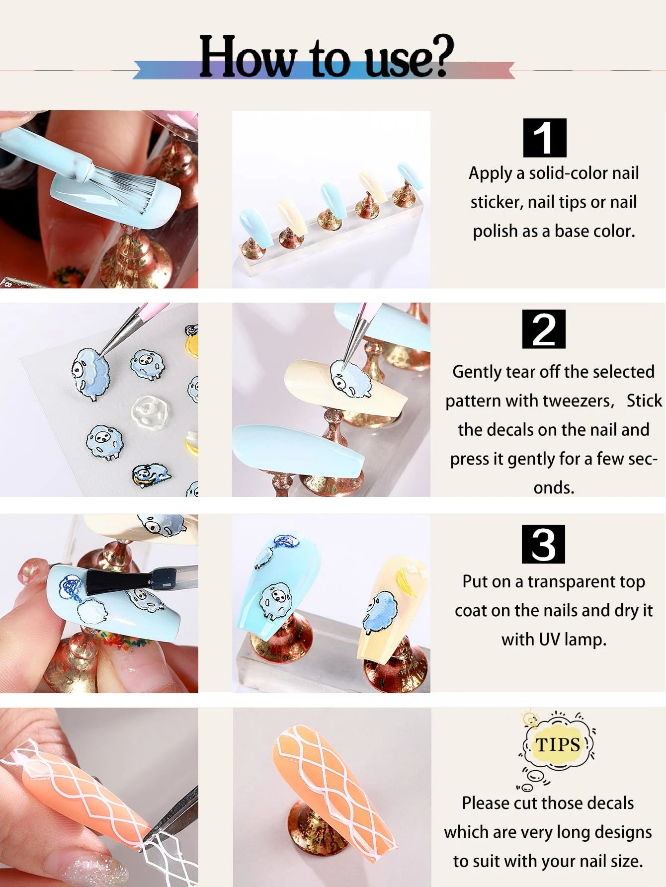 6/12 Sheets Gold & Silver Star, Moon & Heart Nail Stickers, Self-Adhesive 3D Nail Art Decals for DIY Manicure Decoration