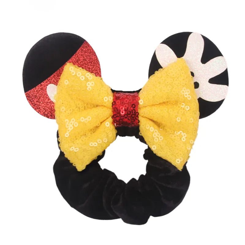 Women Ears Hair Scrunchies Velvet Hairbands For Girls Sequins Bows Headband Women Trip DIY Accessories Mouse Party Decor