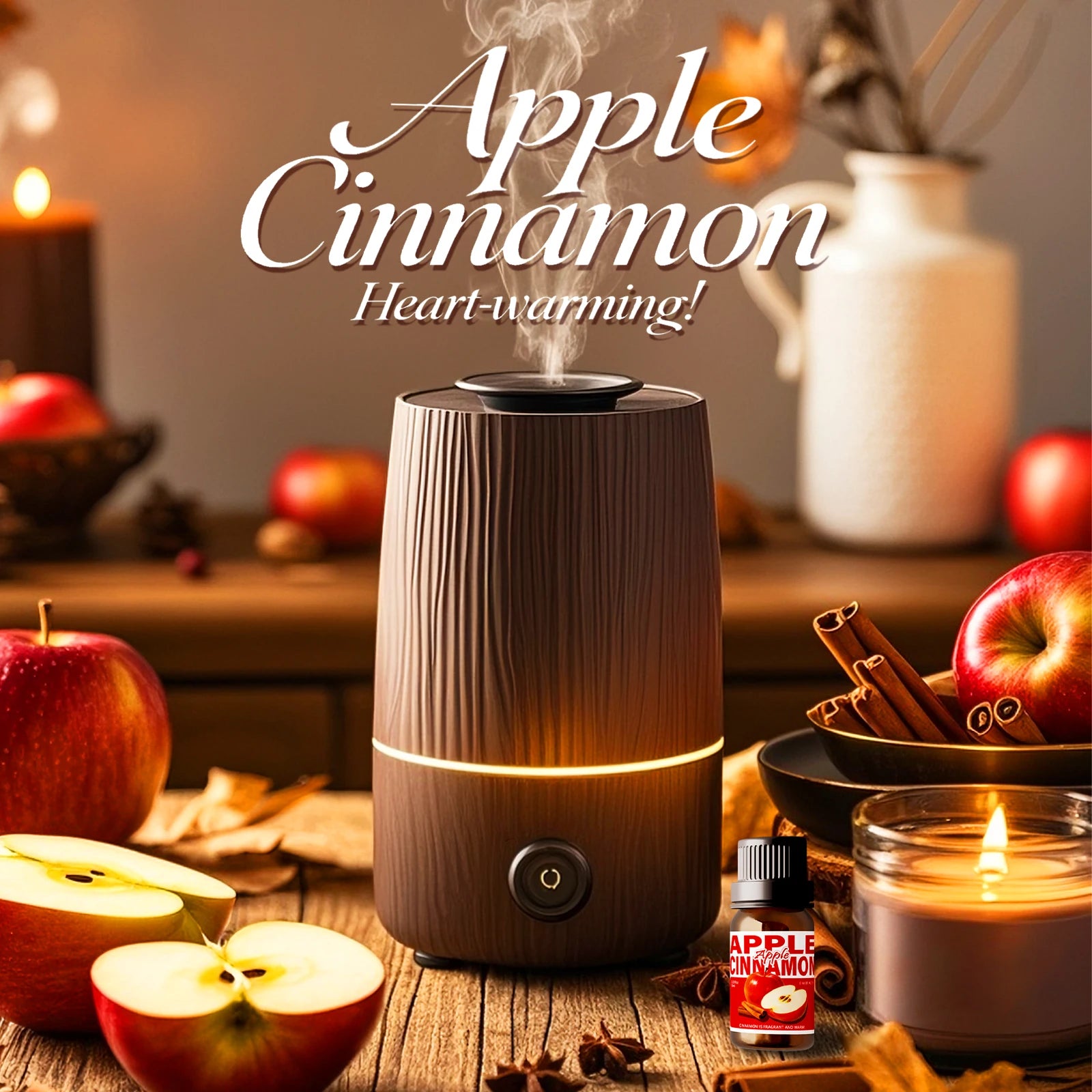 10ml Apple Cinnamon Essential Oil Perfume Aromatherapy Oils Sweet Fragrance Funny Gift For Women Alcohol-Free Skincare Hair Care