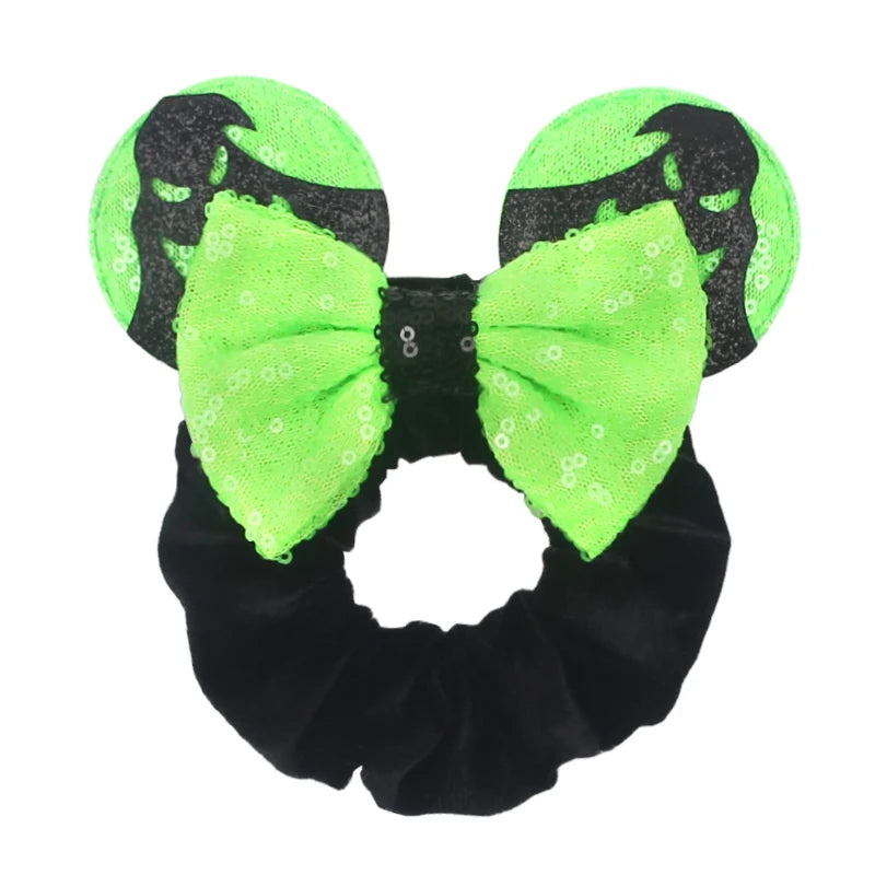 Women Ears Hair Scrunchies Velvet Hairbands For Girls Sequins Bows Headband Women Trip DIY Accessories Mouse Party Decor