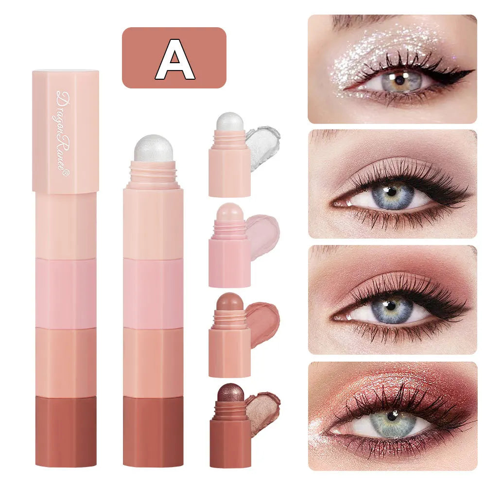 Dragon Ranee 4 color/set Lazy Eyeshadow Pencil Waterproof Non-Smudge Highlighter Silkworm Pencil Pearlescent