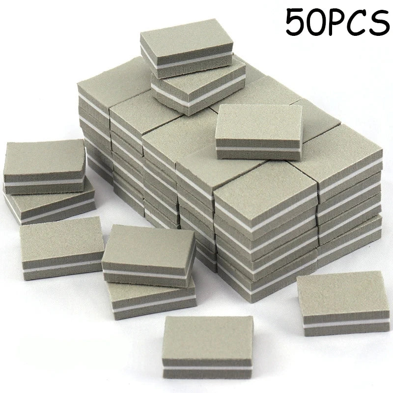 10/20/40Pcs Mini Nails Sponge File Buffer Block Double Color Buffing Sanding File Pedicure Manicure Tool Gel Suplies Accessories