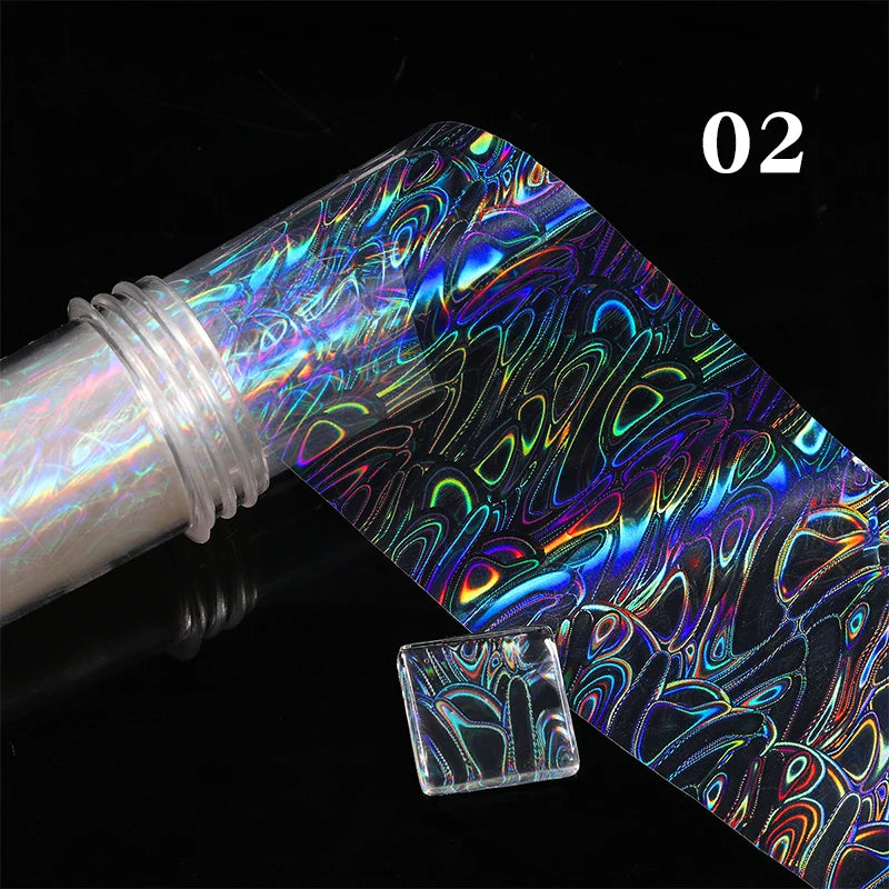 Blue Ink Marble Blooming Foil Nail Art Stickers Set With Flower Gilding Pattern Nail Transfer Decals Decorations Nail Accessorie