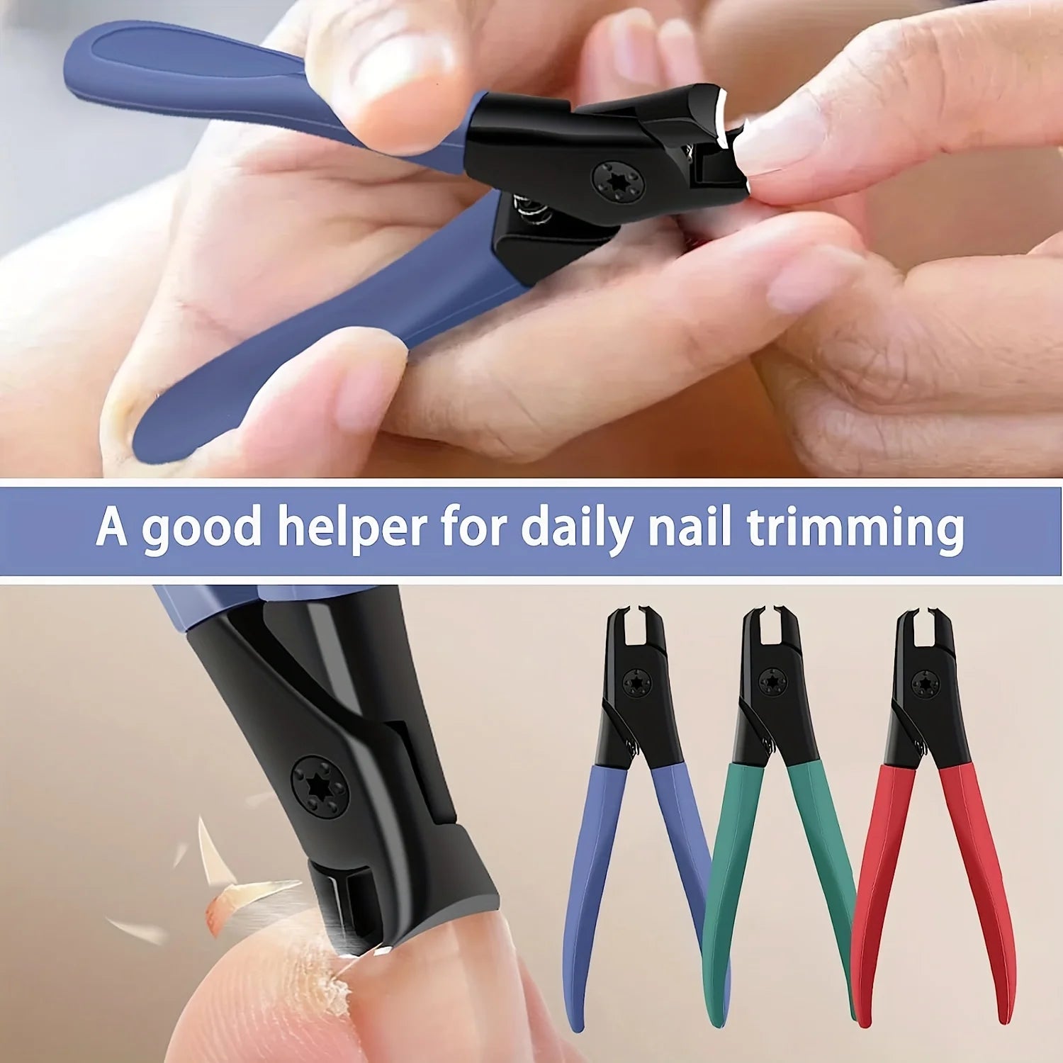 3PCS Nail Clippers Nail Clipper Toenail Clipper Set, Stainless Steel Manicure Set for Thick And Hard Fingernails Toenails