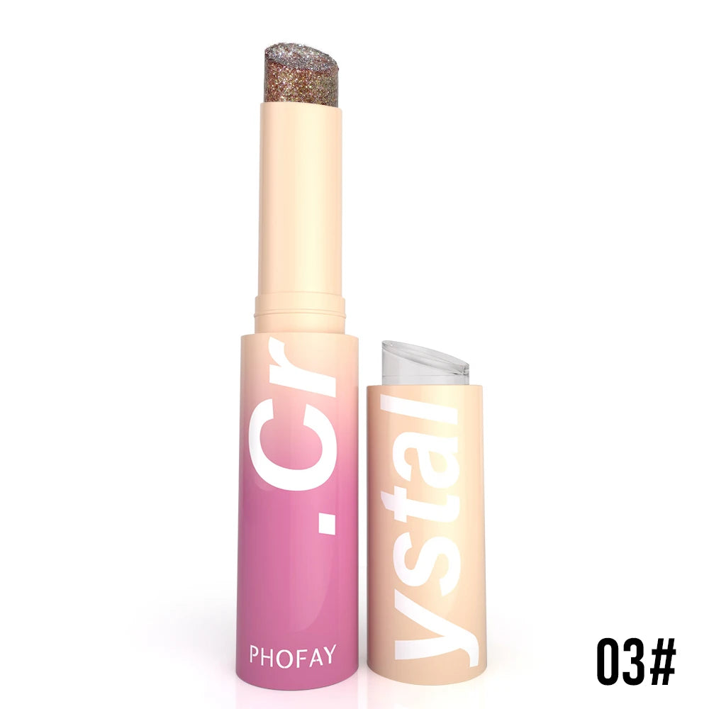 PHOFAY Highlighter Stick - Dewy Finish, Contour & Blush 3-in-1, Natural Glow with Fine Shimmer, Affordable Makeup Stick