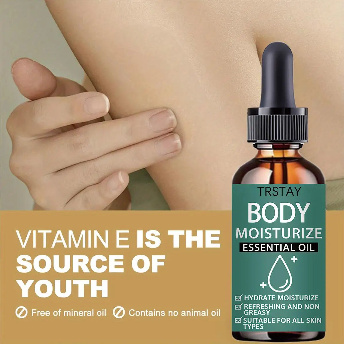 Body moisturizing essential oil is suitable for all skin types for moisturizing, refreshing and non greasy.