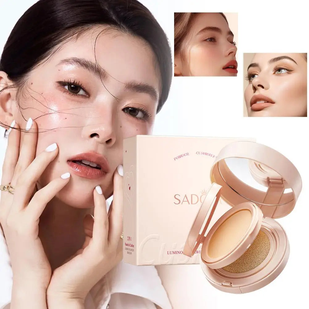 2-In-1 Matte Silky Moisturizing Foundation 24h Long Lasting Oil-control Air Cushion BB Cream Cushion Foundation