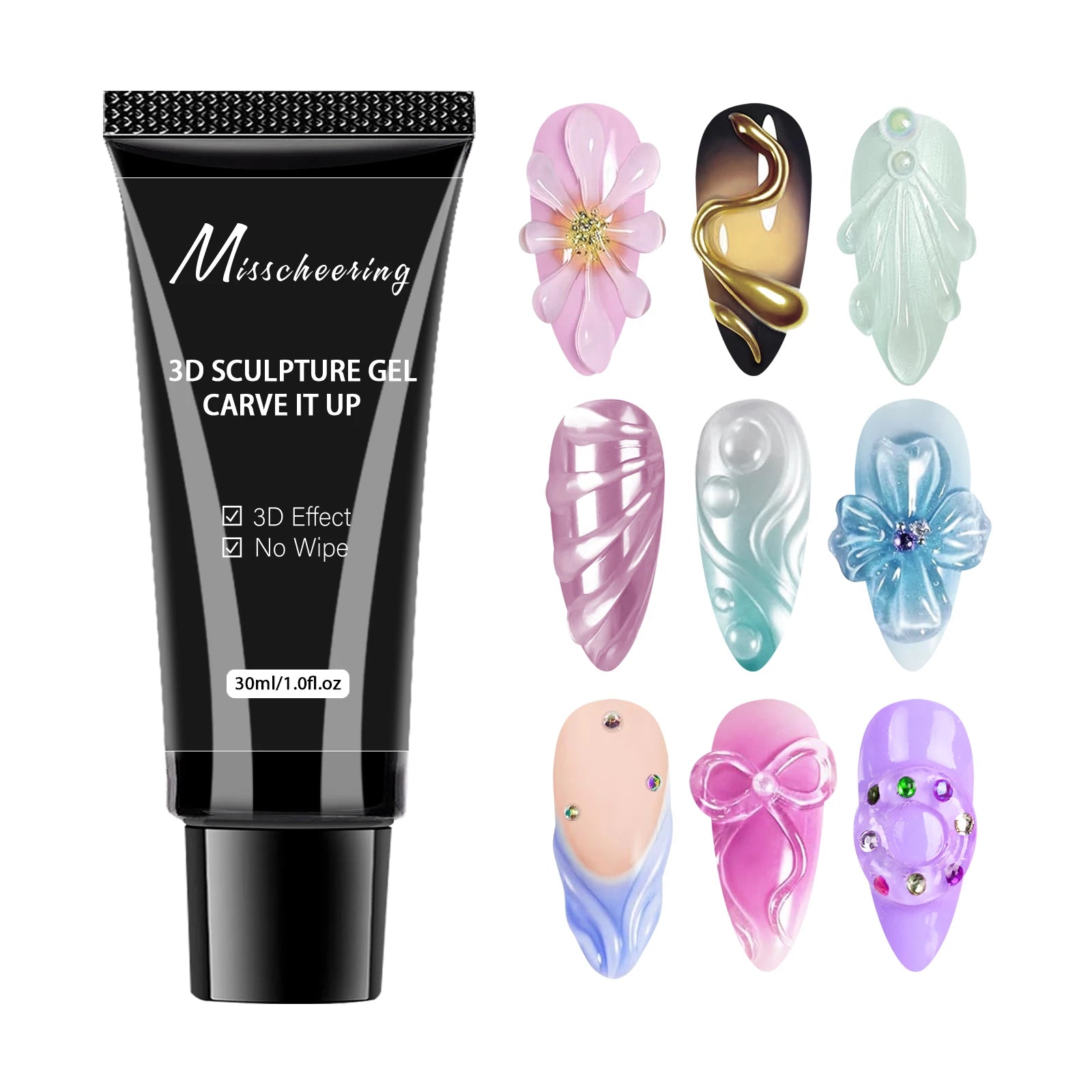 3D Gel Nail Art Modeling Gel Suitable for Nail Design DIY Nail Art for Painting&Molding&Sculpting And Halloween Decoration