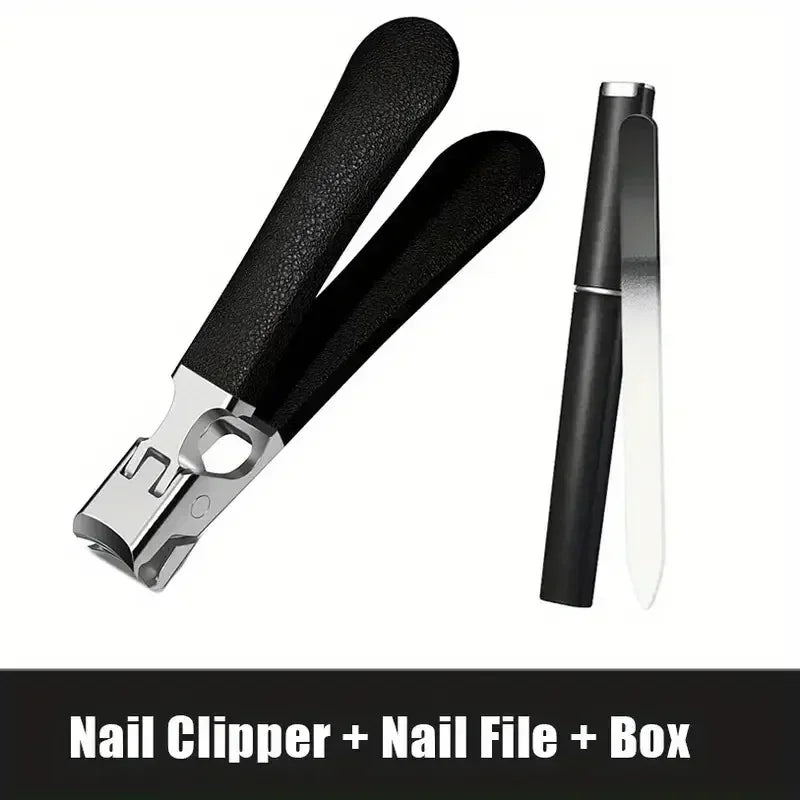 Professional Stainless Steel Nail Clippers Set for Thick Nails Anti-Splash Sharp Trimmer Nail Pedicure Manicure Tools for Men