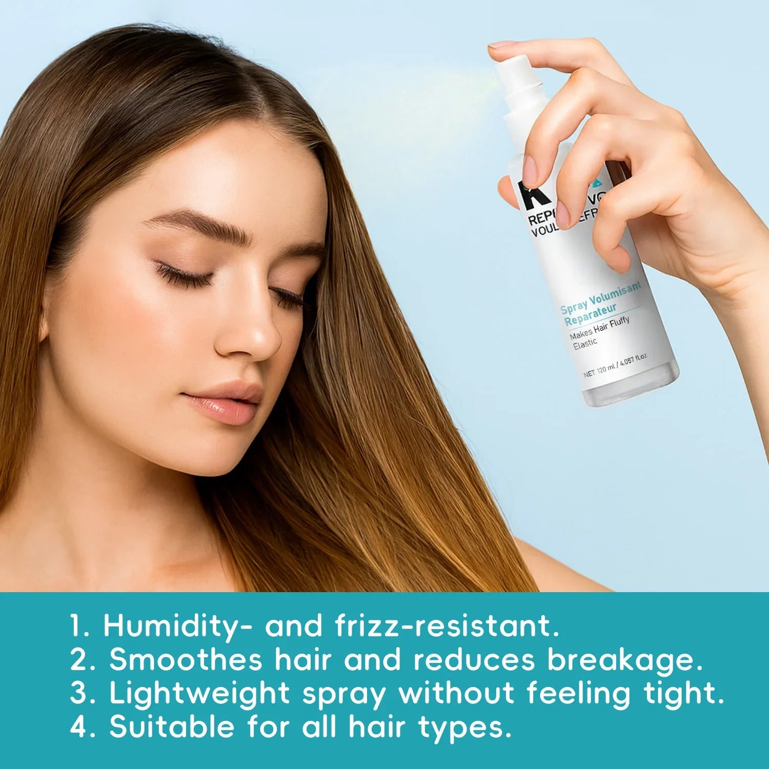 120ML Reparative Volumize Spray 2-Day Hair Thickening Hold For Thin, Fine, Fragile Hair Repairs Damaged Hair Non-Sticky Spray