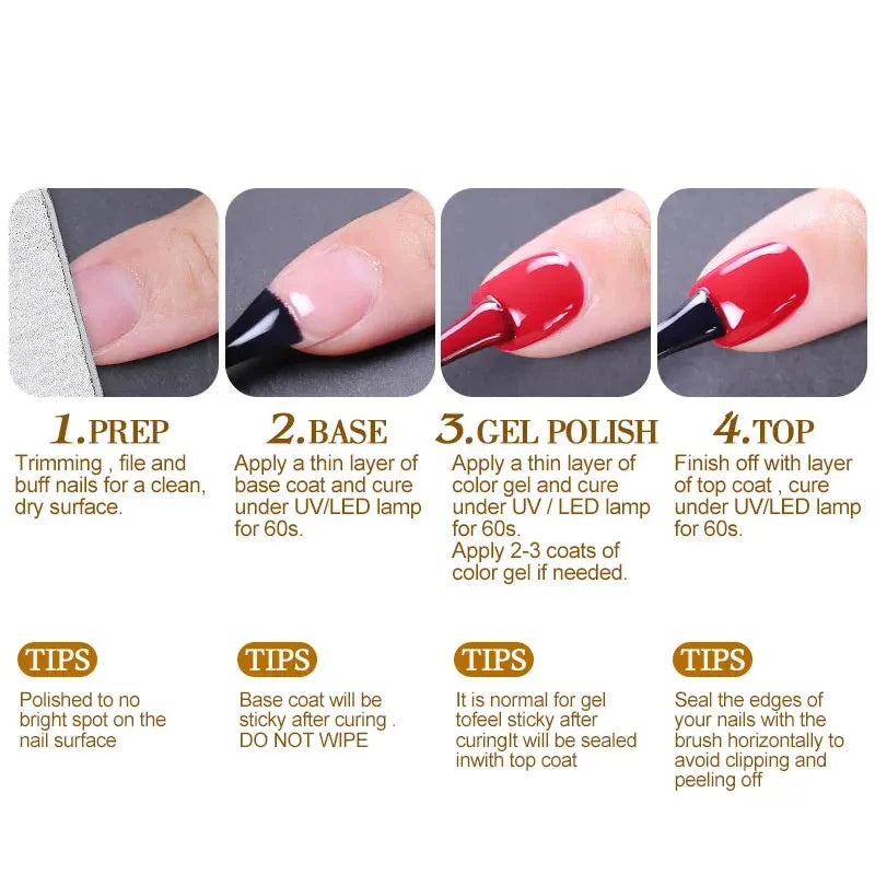 Clou Beaute 15ml Red Black White Green Neon Gel Nail Polish Base Top Coat Velvet Top 400 Colors Semi Permanent Gel Nail Varnish