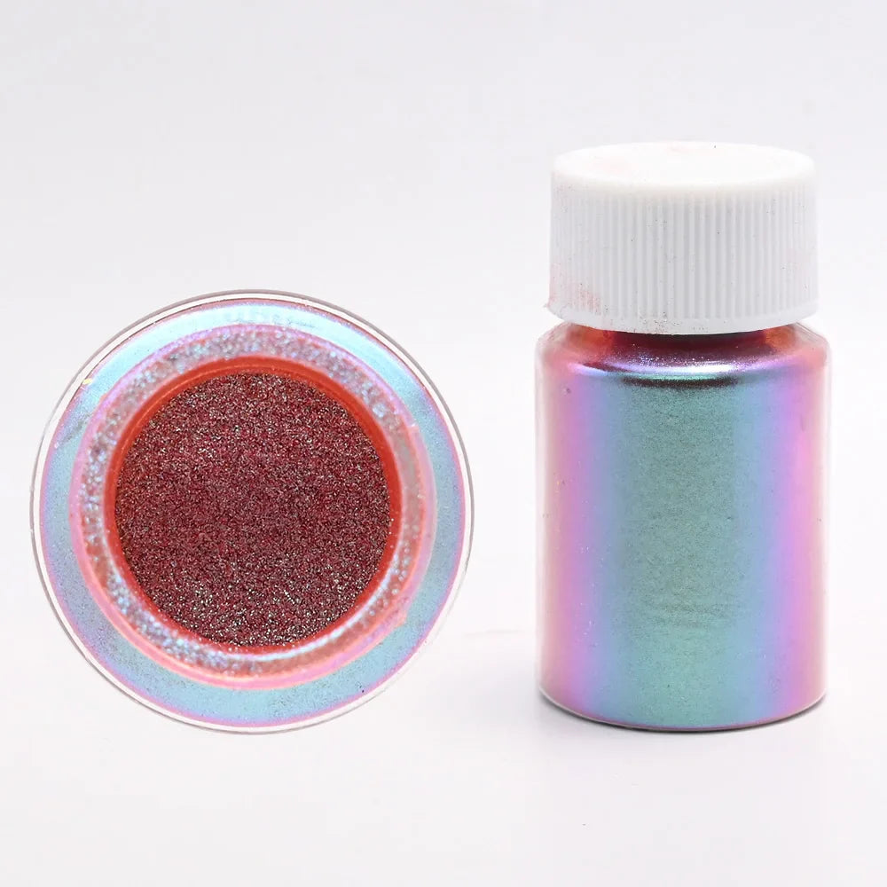 1Box Cherry Pink Chrome Pearl Nail Powder Gradient Mirror Effect Nail Art Glitter Auroras Rubbing Dust Nail Art Decoration 10g