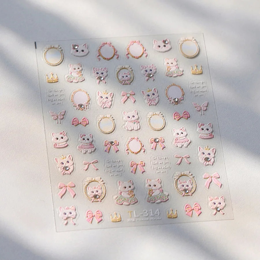 1pcs Dream Flower Window Shell Light Nail Art Stickers Japanese Flower Self Adhesive Stickers Press On Nails Decoration Decals