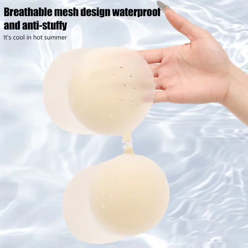 Invisible Thin Silicone Anti-Show Nipple Covers Reusable Anti-Sagging Breast Petals Strapless Bra Breast Patch ﻿