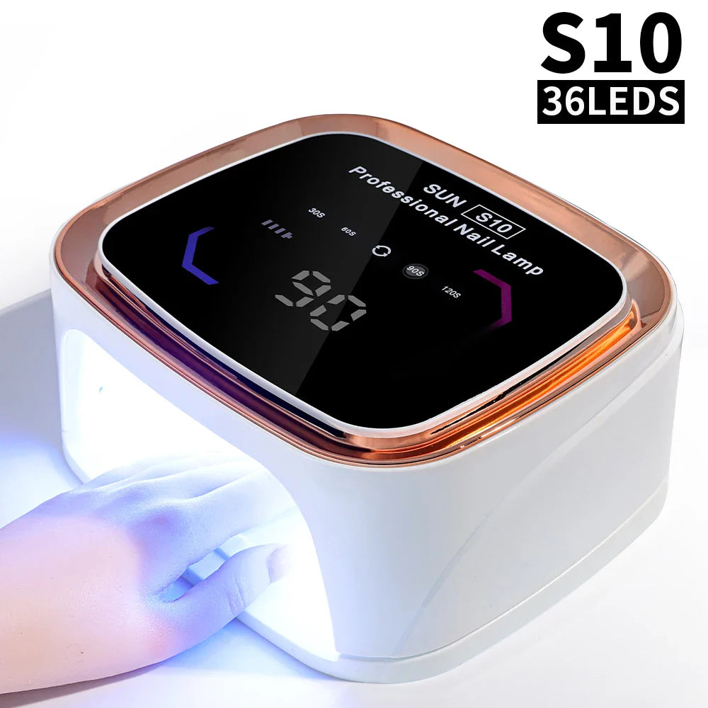 Professional Nail Art UV LED Light Rechargeable Dryer Smart Wireless HD Display Nail Drying Light for Fast Curing of All Gels