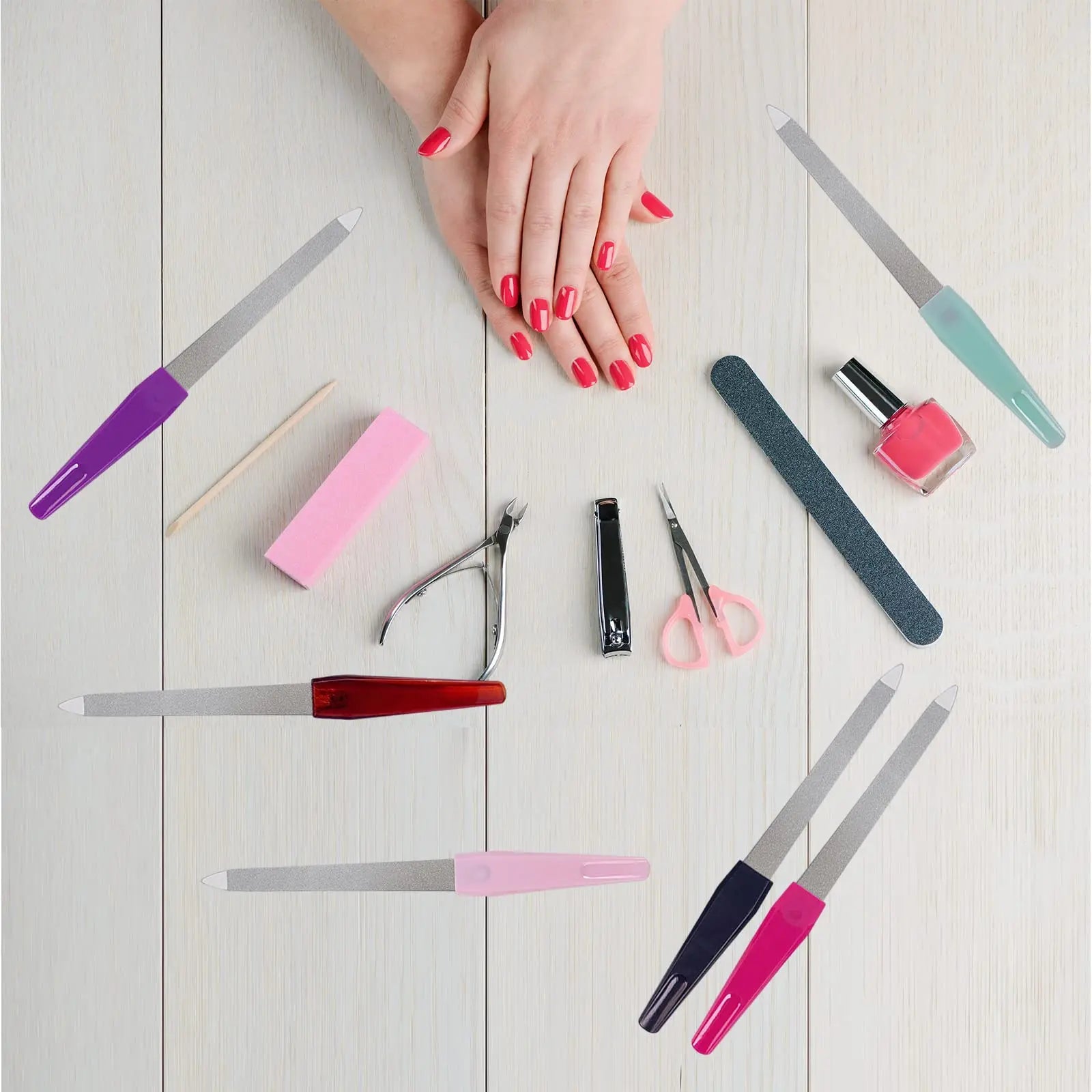 Metal Nail File (6 Pcs), Nail Files for Natural Nails Made of Stainless Steel, Sword Fingernail Files with Sharp Pointed Tip.