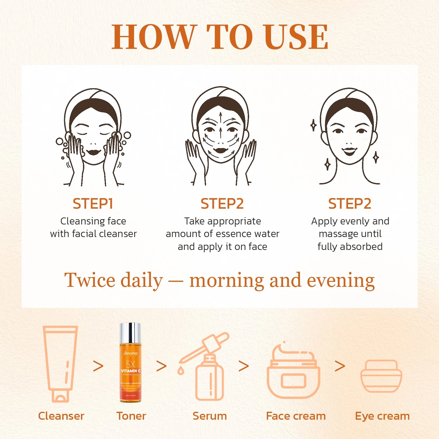 Vitamin C Toner 5X Hydrating Brightens Evens Skin Tone and Boosts Glow Non-Greasy 4.06 Fl Oz